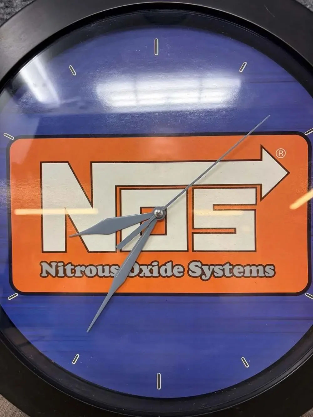 Nitrous Oxide Systems Collectors Wall Clock Battery Operated Black-blue-orange